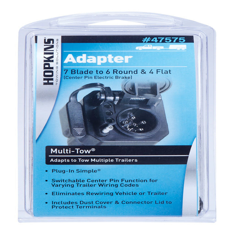Hopkins Multi-Tow 7 Blade to 6 Round and 4 Flat Trailer Adapter – Shell ...