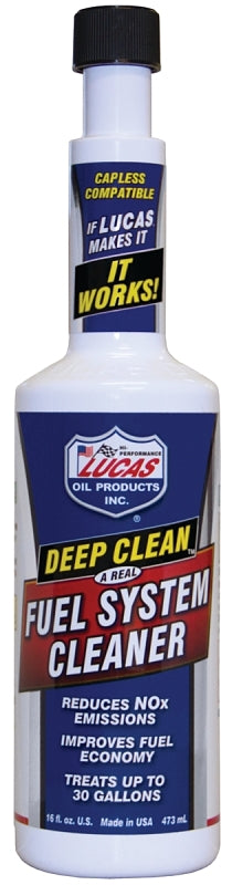 Lucas Oil Deep Clean 10512 Fuel System Cleaner Straw, 16 oz Bottle, Pack of 12