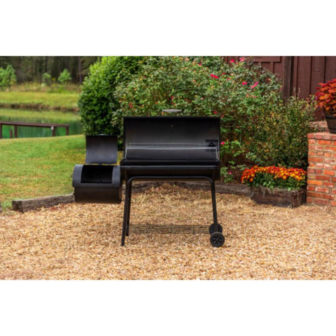 American Gourmet Charcoal Offset Smoker Black