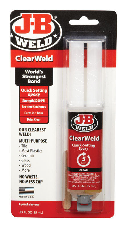 J-B Weld Clear Weld Gel Epoxy .85 oz.