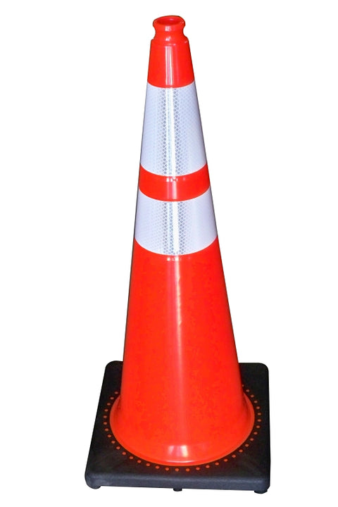 JBC Revolution RS Series RS70032CT3M64 Traffic Safety Cone, 28 in H Cone, PVC Cone, Fluorescent Orange Cone
