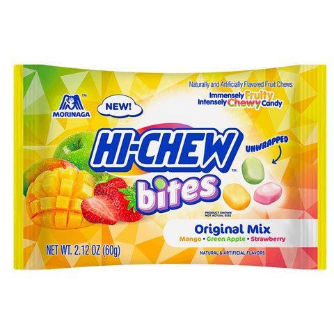 Hi-Chew 15440 Candy Bites, Green Apple, Mango, Strawberry, 2.12 oz, Pack, Pack of 12