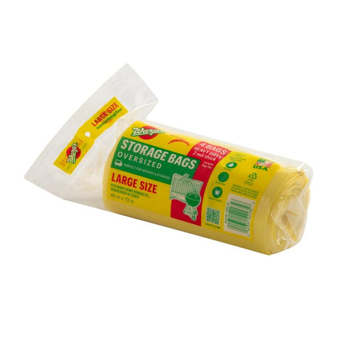 Warp's Banana Bags CB-40 Storage Bag, L, Plastic, Yellow, 40 in L, 72 in W, 2 mil Thick