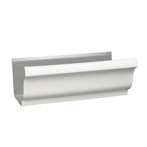 Amerimax 2600600048 Straight Back Gutter, 4 ft L, 5 in W, K Profile, 0.0185 in Thick Material, Aluminum, White