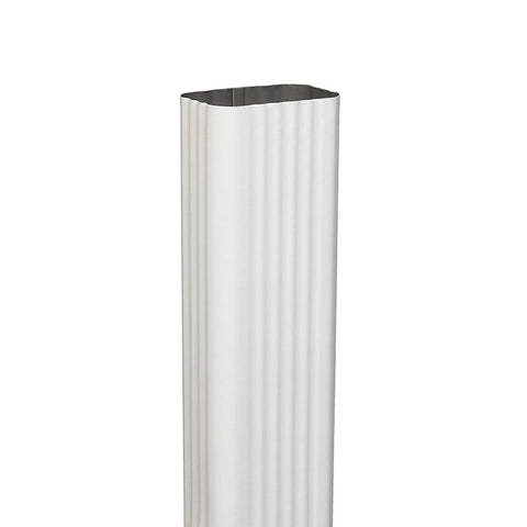 Amerimax 2601000048 Downspout, 3 in W, 2 in H, 4 ft L, Aluminum, White