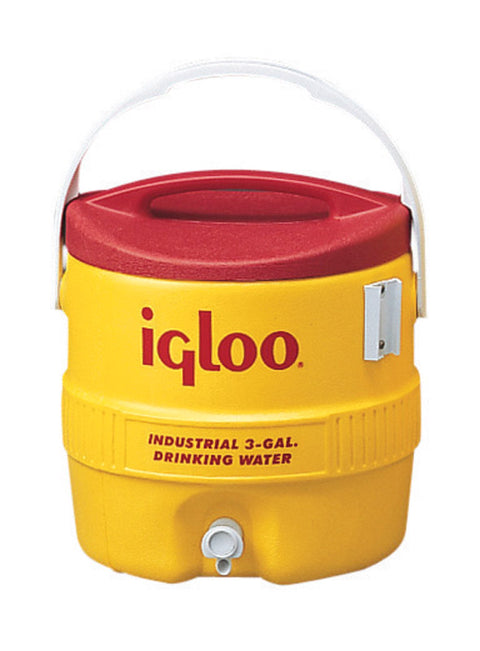 Igloo Industrial Plastic Water Cooler 3 gal. Yellow/Red