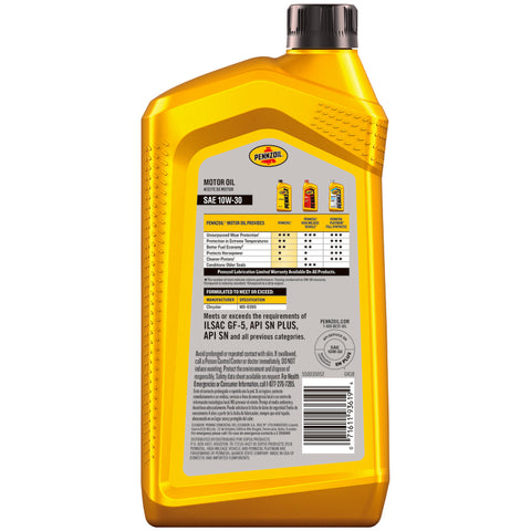 Pennzoil 10W-30 4-Cycle Multi Grade Motor Oil 1 qt 1 pk, Pack of 6
