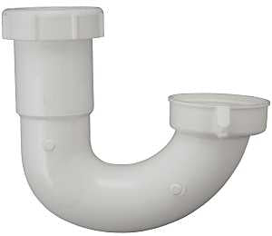 Plumb Pak PP20662 J-Bend, 1-1/2 x 1-1/2, 1-1/2 x 1-1/4 in, Plastic, White