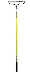 Structron S600 Safety Series 49754 Bow Rake with Retroreflective Tape, 3 in L Head, 16 in W Head, 16 -Tine