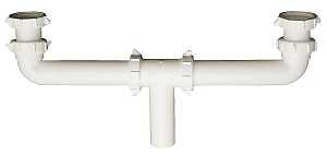 Plumb Pak PP20930 Center Outlet, 1-1/2 x 1-1/2 in, Slip, Plastic, White