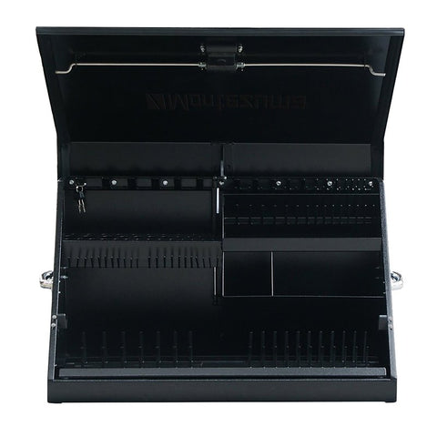 Montezuma ME300B Tool Box, 5260 cu-in, Steel, Black, 18-1/4 in H x 30-3/4 in W x 15-1/4 in D Outside