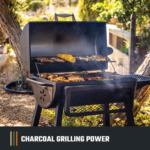 Oklahoma Joe's Laredo 900 Series 26302351 Charcoal Grill, 558 sq-in Primary Cooking Surface, Black, Rack Storage