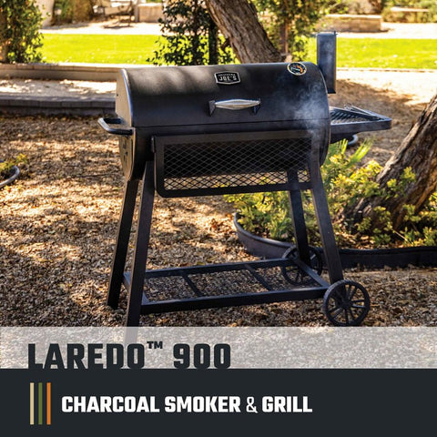Oklahoma Joe's Laredo 900 Series 26302351 Charcoal Grill, 558 sq-in Primary Cooking Surface, Black, Rack Storage