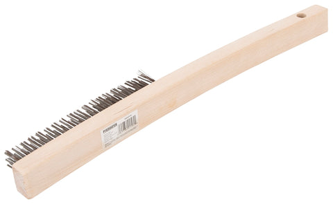 ProSource WB00319S Wire Brush, 5-7/8 in L Brush, 5/8 in W Brush, Metallic Bristle, Hardwood Handle, 7 in L Handle