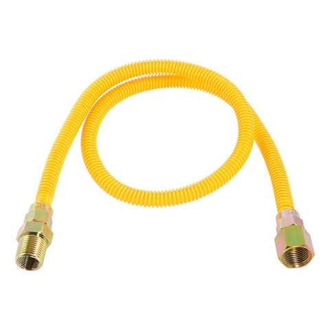 Eastman EZ-10 Series 10YE515036B Gas Connector, 1/2 in, FIP x MIP, 304 Stainless Steel, Epoxy-Coated, 36 in L, 12/BAG