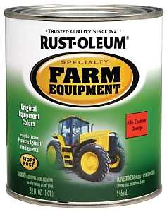 RUST-OLEUM SPECIALTY 7458502 Farm Equipment Enamel, Allis Chalmers Orange, 1 qt Can