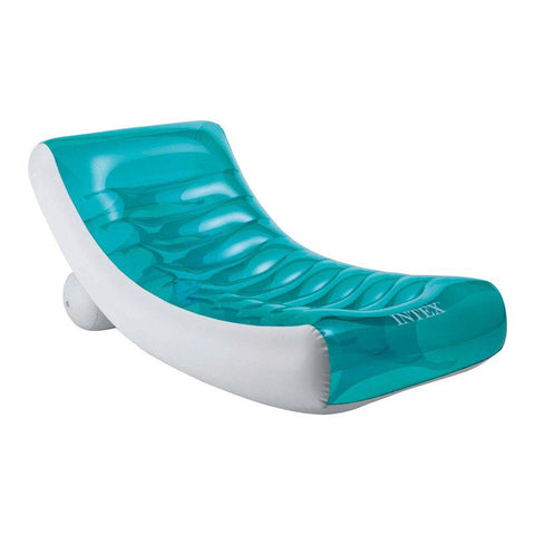 Blue Inflatable Intex Small Logo Intex Rockin Blue/White Vinyl Inflatable Lounge Pool Float – Shell ...