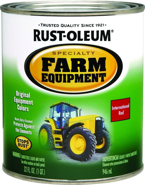 Stops Rust 7466502 Farm Equipment Paint, Gloss, International Red, 1 qt, Can