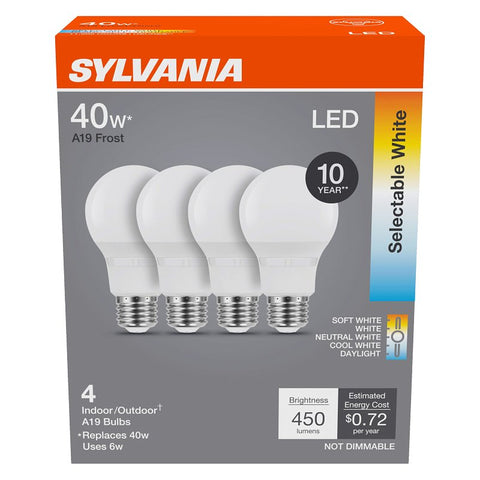 LED A19 5CCT SELECT 40W, Pack of 4