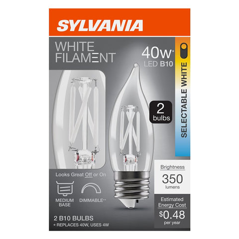LED B10 5CCT SELECT WH FIL MED
