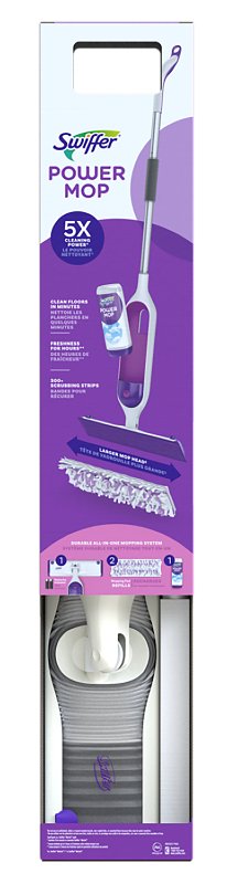 Swiffer 72417 PowerMop Multi-Surface Kit for Floor Cleaning, 9.7 oz Bottle, Pleasant, Clear, Pack of 2