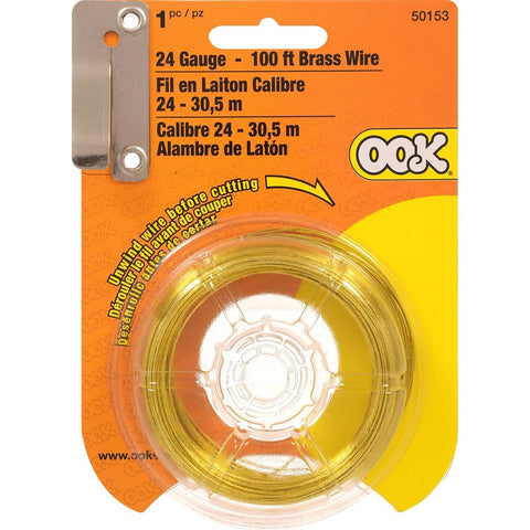 Hillman 50153 Utility Wire, 100 ft L, 24 ga Gauge, Brass