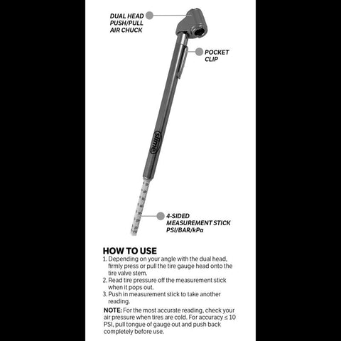 Slime Dual Head 120 psi Pencil Tire Pressure Gauge