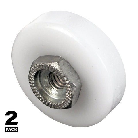 Prime-Line M 6003 Flat Edge Shower Door Roller, Plastic, White, For: 7/8 in Tall, J-Shaped Tracks