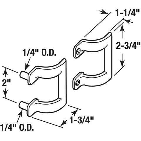 Prime-Line M 6158 Shower Door Handle Set, Chrome