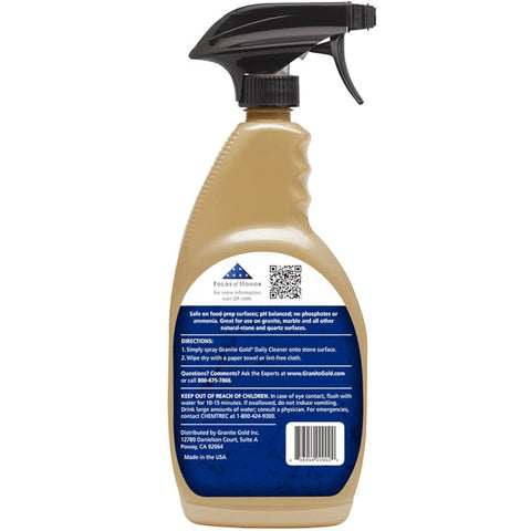 Granite Gold GG0032 Daily Granite Cleaner, 24 oz, Liquid, Lemon Citrus Fragrance, Clear, Pack of 6
