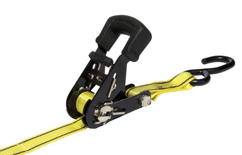 Pro Grip Polyester Standard Tie Down 16 ft. L 1500 Double J Hooks Black/Yellow