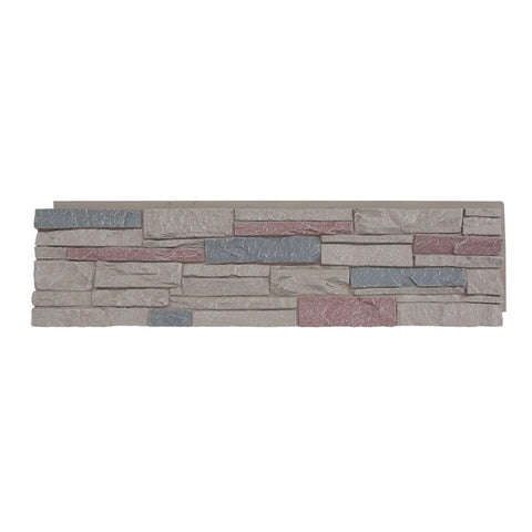 DuraKwik Stone 308TFP Siding Panel, 13 in L, 48 in W, 2 in Thick, Interlocking Edge, Ledgestone Profile, Taylor Falls