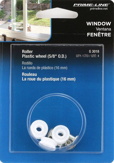 Prime-Line G 3018 Roller, Nylon, 4/PK