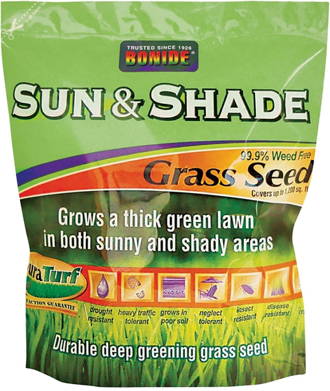 Bonide 60222 Sun and Shade Grass Seed, 3 lb Bag