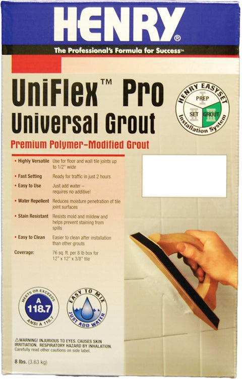 Henry UniFlex Pro 13105 Polymer Modified Grout, Cocoa, 8 lb Box, Pack of 4