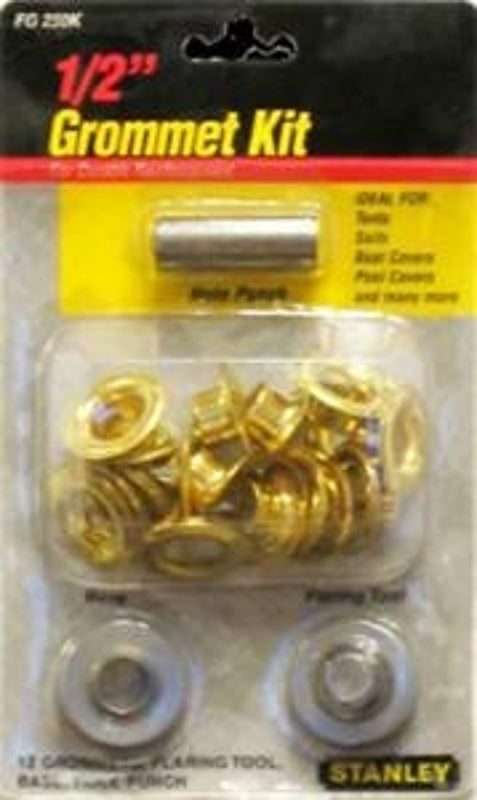 STANLEY FG238K Series Grommet Kit, Includes: (24) 3/8 in Grommets, (1) Flaring Tool, (1) Base, (1) Hole Punch
