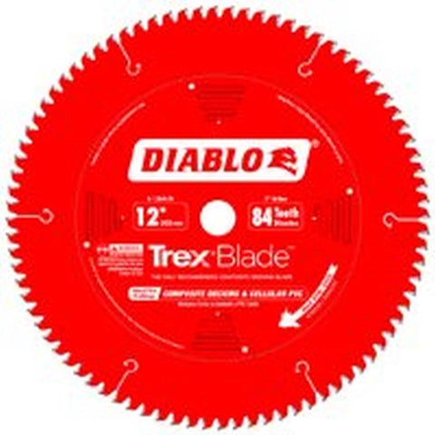 Diablo Trex D1284CD Circular Saw Blade, 12 in Dia, 84 Teeth, 1 in Arbor