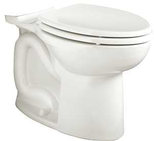 American Standard Cadet 3 3717D001.020 Toilet Bowl, Round, 12 in Rough-In, Vitreous China, White, Floor Mounting