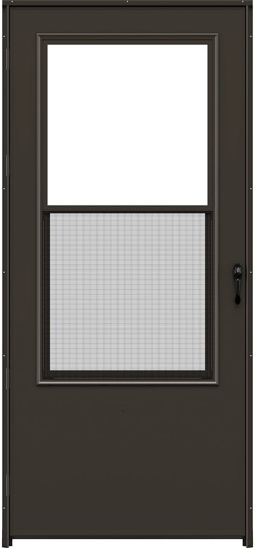 Larson 298-SS-32-Brown Single-Vent Storm Door, 81 in H x 32 in W, Traditional, Brown