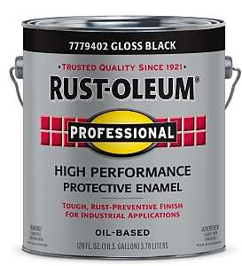 Professional 7779402 Enamel Paint, Oil, Gloss, Black, 1 gal, Can, 230 to 390 sq-ft/gal Coverage Area