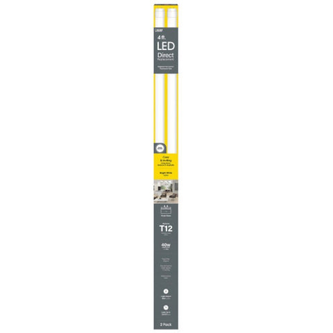 Feit Electric T1248/830/LEDG2/2 Fluorescent Linear LED Tube, Linear, T12 Lamp, 40 W Equivalent, G13 Lamp Base, Frosted, Pack of 5