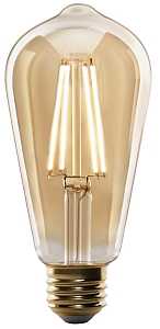 Feit Electric ST19/VG/LED LED Bulb, Decorative, ST19 Lamp, 60 W Equivalent, E26 Lamp Base, Dimmable, Amber, Pack of 12