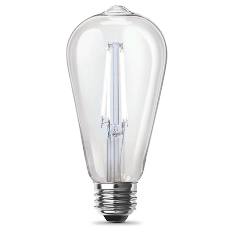 Feit Electric ST19100CL/950CA/2 Filament LED Bulb, Original Vintage, ST19 Lamp, 100 W Equivalent, E26 Medium Lamp Base