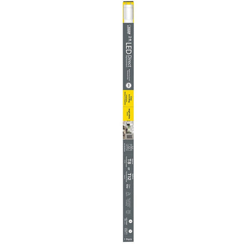 Feit Electric T24/830/LEDG2/RP Tube Light Bulb, Linear, T8 Lamp, 20 W Equivalent, Medium Bi-Pin Lamp Base, Frosted
