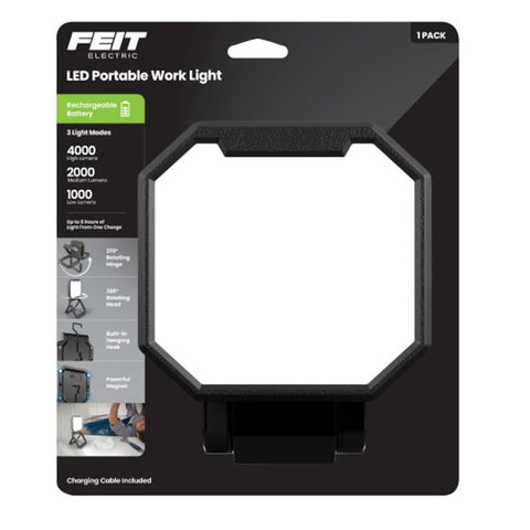Feit Electric WORK4000/FOLD/BAT Rechargeable Portable Folding Work Light, Lithium-Ion Battery, 4000 Lumens
