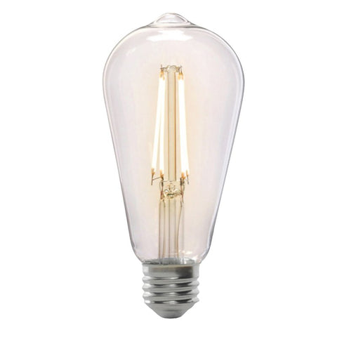 Feit Electric ST19/CL/VG/LED/2 LED Light Bulb, ST19 Lamp, 60 W Equivalent, E26 Medium Lamp Base, Dimmable, Amber/Clear