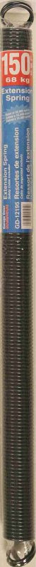 Prime-Line GD 12195 Extension Spring, 1-19/64 in OD, 25 in OAL, Carbon Steel, Galvanized, Loop End, 150 lb