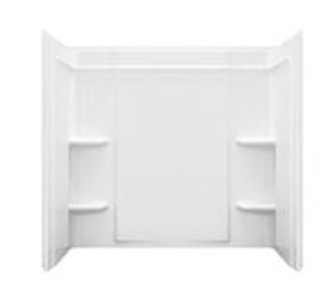 Sterling Ensemble Medley 71374100-0 Shower Wall Set, 60 in L, 30 in W, Vikrell, High-Gloss, White