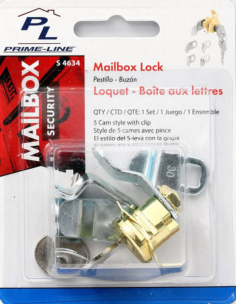 Defender Security S 4634 Mailbox Lock, Steel, Brass