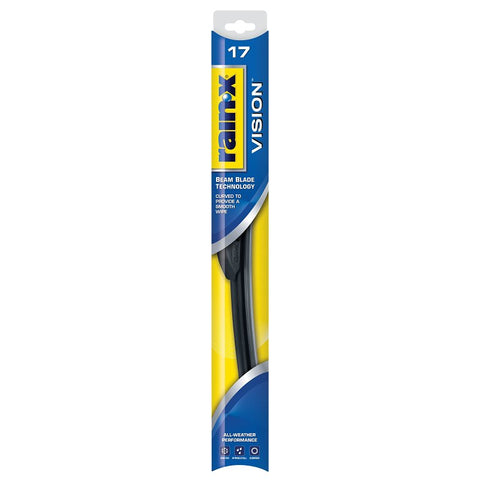 Rain-X Vision 810017 Wiper Blade, Beam Blade, 17 in L Blade, Rubber/Steel